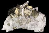 Quartz Crystal Cluster With Gleaming Pyrite - Peru #87743-1